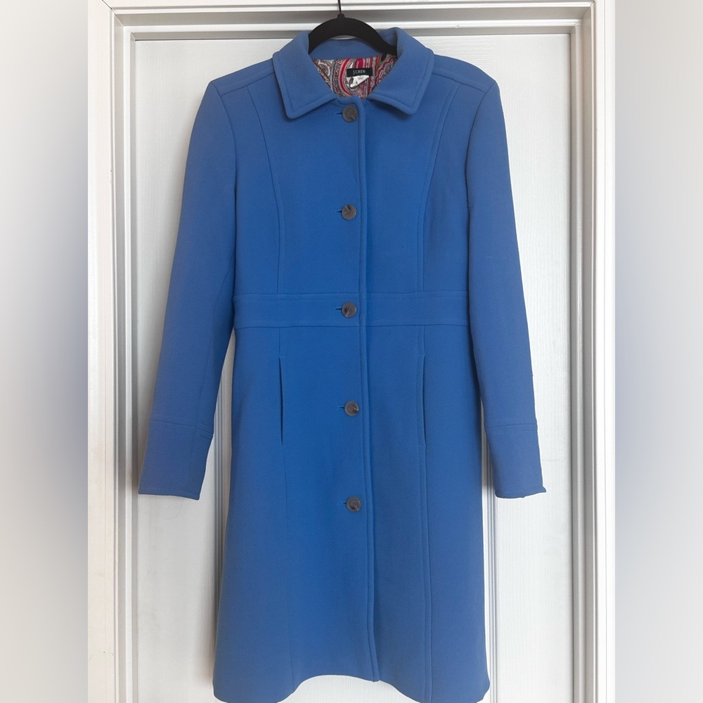 J. Crew Vibrant Blue Coat Lady Day